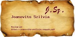 Joanovits Szilvia névjegykártya