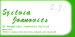 szilvia joanovits business card